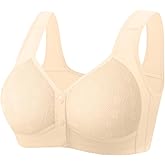 Daisy Lace Bras for Women Front Closure No Underwire Comfort Senior Wireless Snap Closing Bra