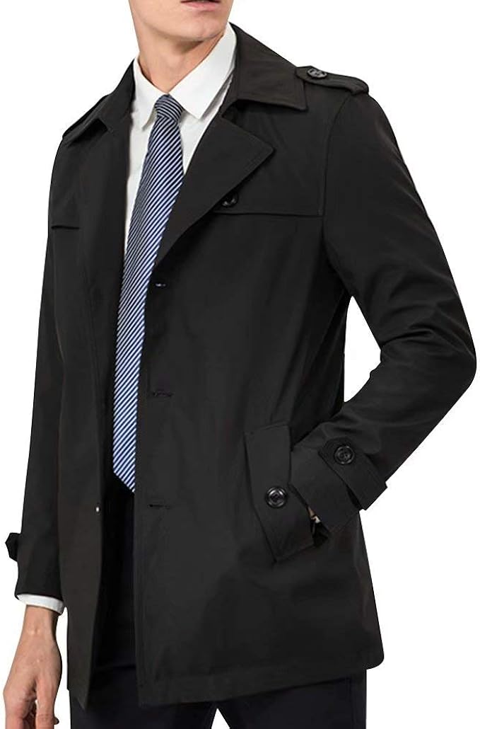 Amazon Vicalled コート ジャケットメンズ ステンカラー トレンチコート 防風 防撥水 スプリングコート アウター 秋 冬 春 カジュアル ビジネスコート コート ジャケット 通販