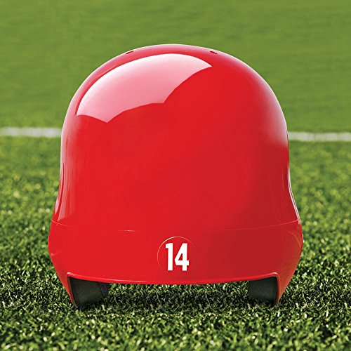 Pro-Tuff Decals Number Decals for Helmets (Football, Lacrosse, Baseball, Softball, Hockey) 1-50, 50 Stickers (White)