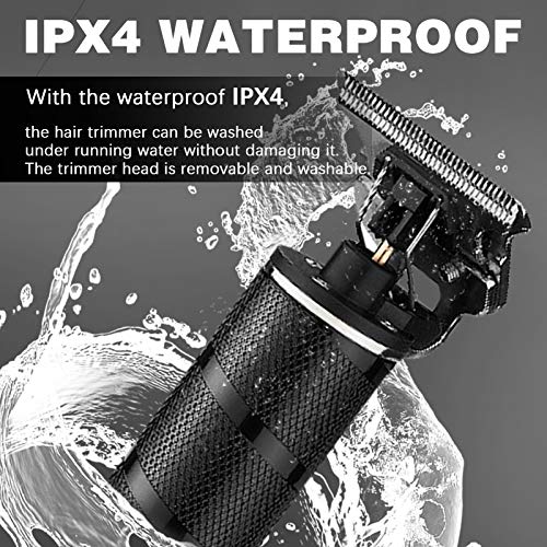 Electric Hair Clippers for Men, Professional Barber Haircut Kit Zero Gapped Beard Trimmer, Cordless Rechargeable T-Bladed Close Cutting Outliner Grooming Shaver Hair Clippers for Baldheaded