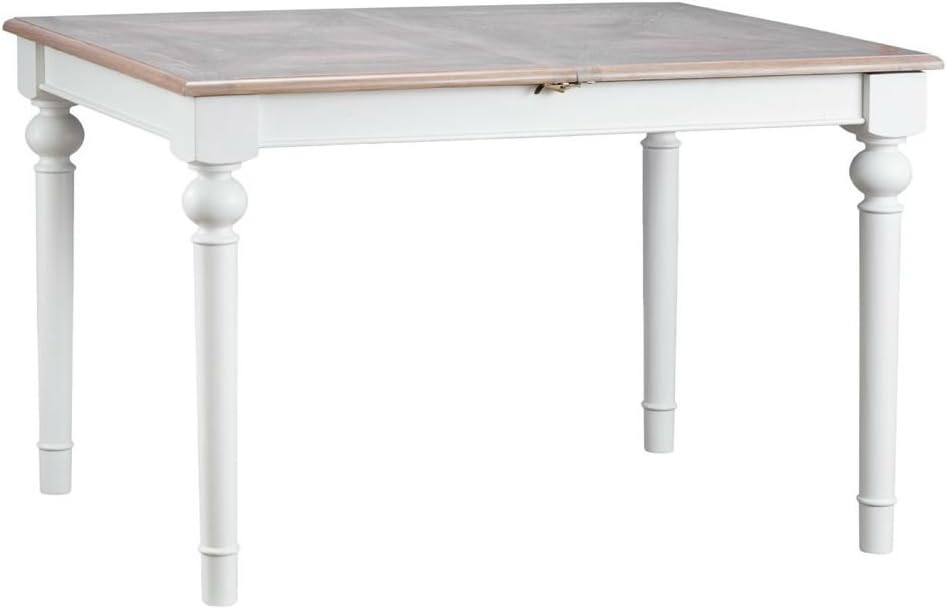 Homeward Bound Interiors Norfolk White Painted Small Extending Dining Table / 125/170cm Dining Table Oak Tops/French Country Style