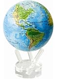 4.5" Blue with Relief Map MOVA Globe