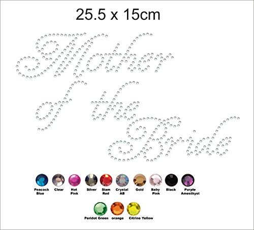Mother of The Bride Rhinestone Diamante Iron On Transfer - Custom Crystal Hotfix Personalised Applique/Motif Fancy 1A Style