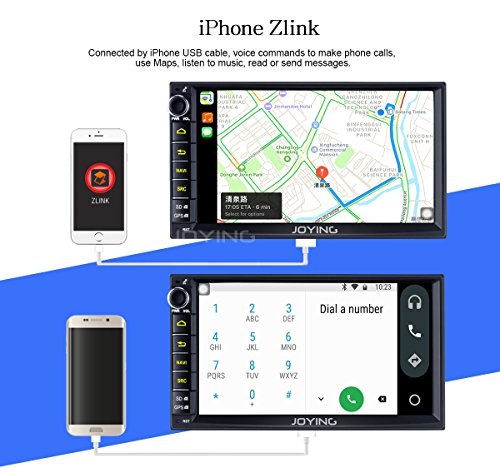 JOYING 7 Car Stereo 4GB 32GB Android 6.0 Head Unit Double Din with Octa Core Bluetooth 4.2 iPhone Zlink & Phone Mirroring - Supprot Audio & Video Out