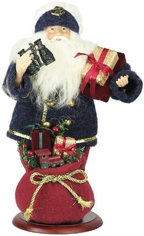 12" Sea Captain Santa Claus W/Binoculars on Base - Blue S01280N