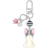 Nalefow Cute Keychain Fuzzy Dog Puppy Decor Keychains Aesthetic Y2K Bag Charm Key Chains Accessories for Keys Bags Camera