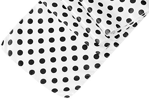 CVL Polka Dot Satin Table Runner 100% Polyester Approx. 12"x108" - Black & White, 1 Pk