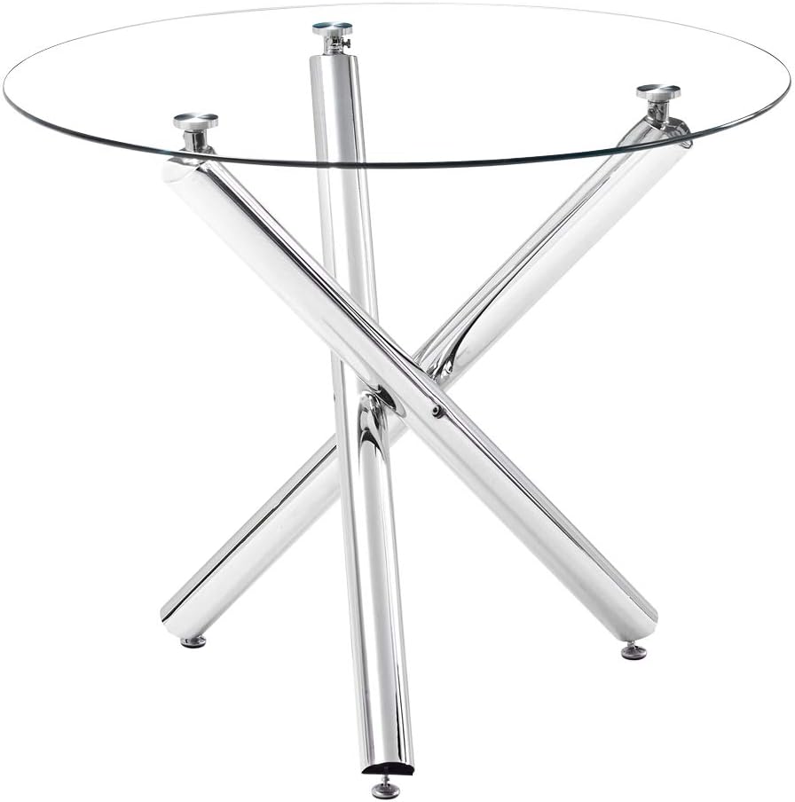 909075cm Round Glass Dining Table