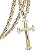 FIBO STEEL Stainless Steel Cross Pendant Mens Byzantine Chain Necklace 5mm Wide, 30 inches