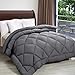 Utopia Bedding Twin Comforter Set Grey, Comforters Twin Size 2 Pieces Bedding Comforters Sets, Down Alternative Soft Bed Set, 1 Comforter (64 x 88 inches) 1 Pillow Sham (20 x 26 inches)