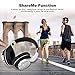 Zinsoko Bluetooth Headphone,ShareMe Over Ear Adjustable Headphones with Microphone, Wireless and 3.5mm Wired Dual Mode for Travel,Work,Sport Foldable Lightweight Headset,B021-Silver