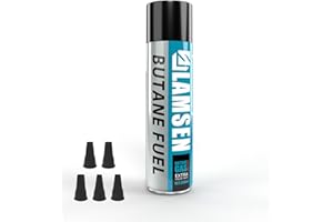 Lamsen Butane Refill - 300ml, Butane Refill for Torch Lighter, Butane Canister for Torch Lighter, Butane Fuel Gas for Blow Torch, Cooking, Cigars, Camping and Welding, Pack of 1