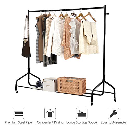 Buy Cocoarm Clothing Garment Rack Heavy Duty Single Metal Rolling