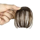 Smilco Mini Ultra Thin Air Hair Bangs Extensions Cute Fringe 4 Colors (Light Brown)