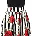 Ladies Black Short Sleeve Tops Skirt Set Floral Stripe Full Long Maxi Skirts M