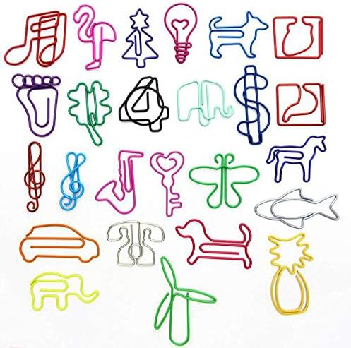 Toolist 40pcs Colorful Bookmark Clips Creative Shape Cute Paper Clips Page Marker Office Supplies