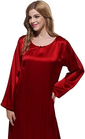 Chemise de nuit soie manches longues Clearance