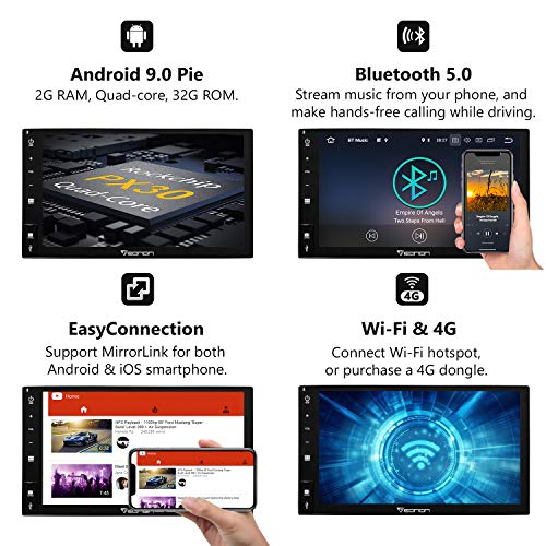 Car Stereo,Double Din Car Stereo Eonon Android 9.0 Car Radio, 7 Inch 32GB ROM Car GPS Navigation Head Unit, Support Android auto, Carplay, Fastboot Bluetooth, WiFi Connection (NO DVD/CD)- GA2177