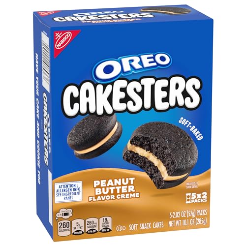 OREO PEANUT BUTTER CREME CAKESTERS SOFT SNACK CAKES, 5 – 2.02 OZ SNACK PACKS
