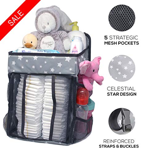 image for XdeModa Hanging Diaper Caddy | Nursery Organizer & Baby Organization S