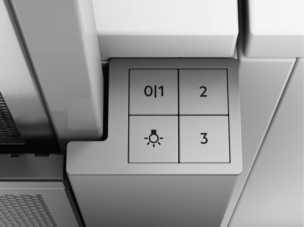 AEG DPS3640AM Flachschirm-Dunstabzugshaube / Abluft oder Umluft / 60cm / Grau / max. 345 m³/h / min. 49 – max. 68 dB(A) / C / Kurzhubtasten / Grau 2