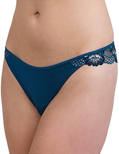 Women Sexy Lace G-string Thong Panties (Medium, Blue)