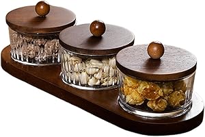 Dried Fruit Plate, Glass Dry Fruit Tray with Lid, Candy Nut Serving Tray, Removable Compartment Serving Bowl Platter, Dipping