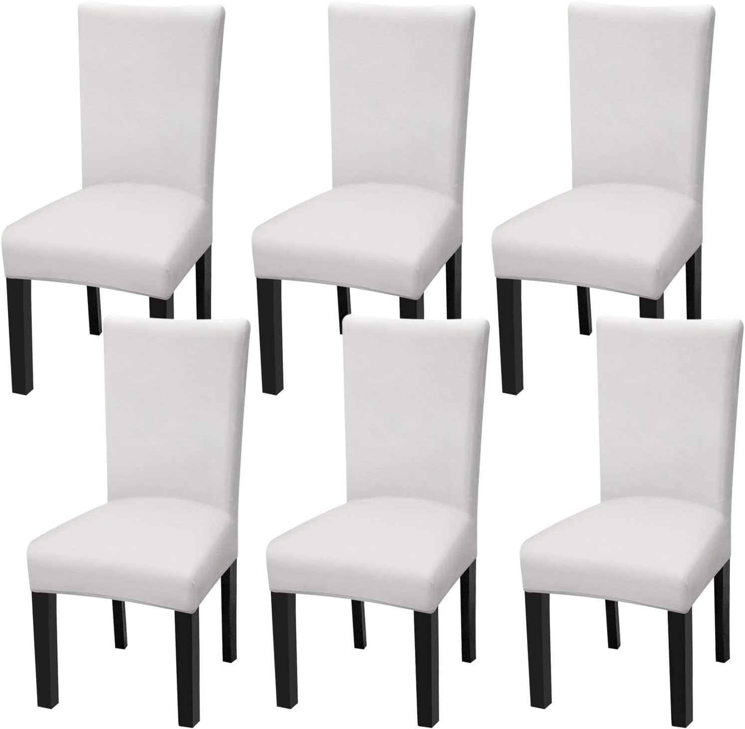 Slipcovers - Fuloon 6 Pack Super Fit Stretch Removable Washable Short Dining Chair Protector Cover Seat Slipcover for Hotel, Dining Room, Ceremony, Banquet Wedding Party