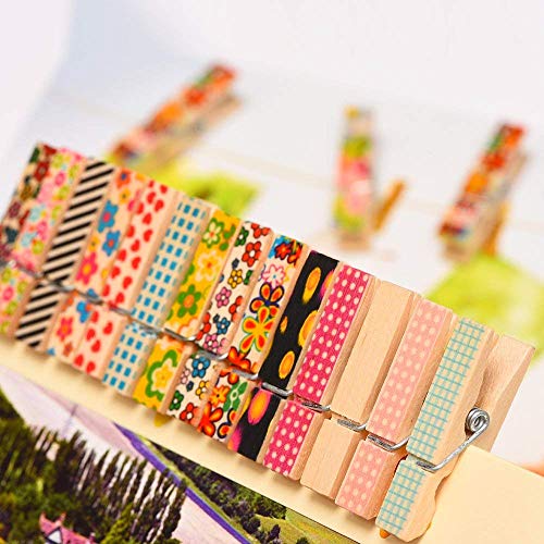 Mini Colorful Wooden Craft Clips Photo Paper Peg, 100 Pieces