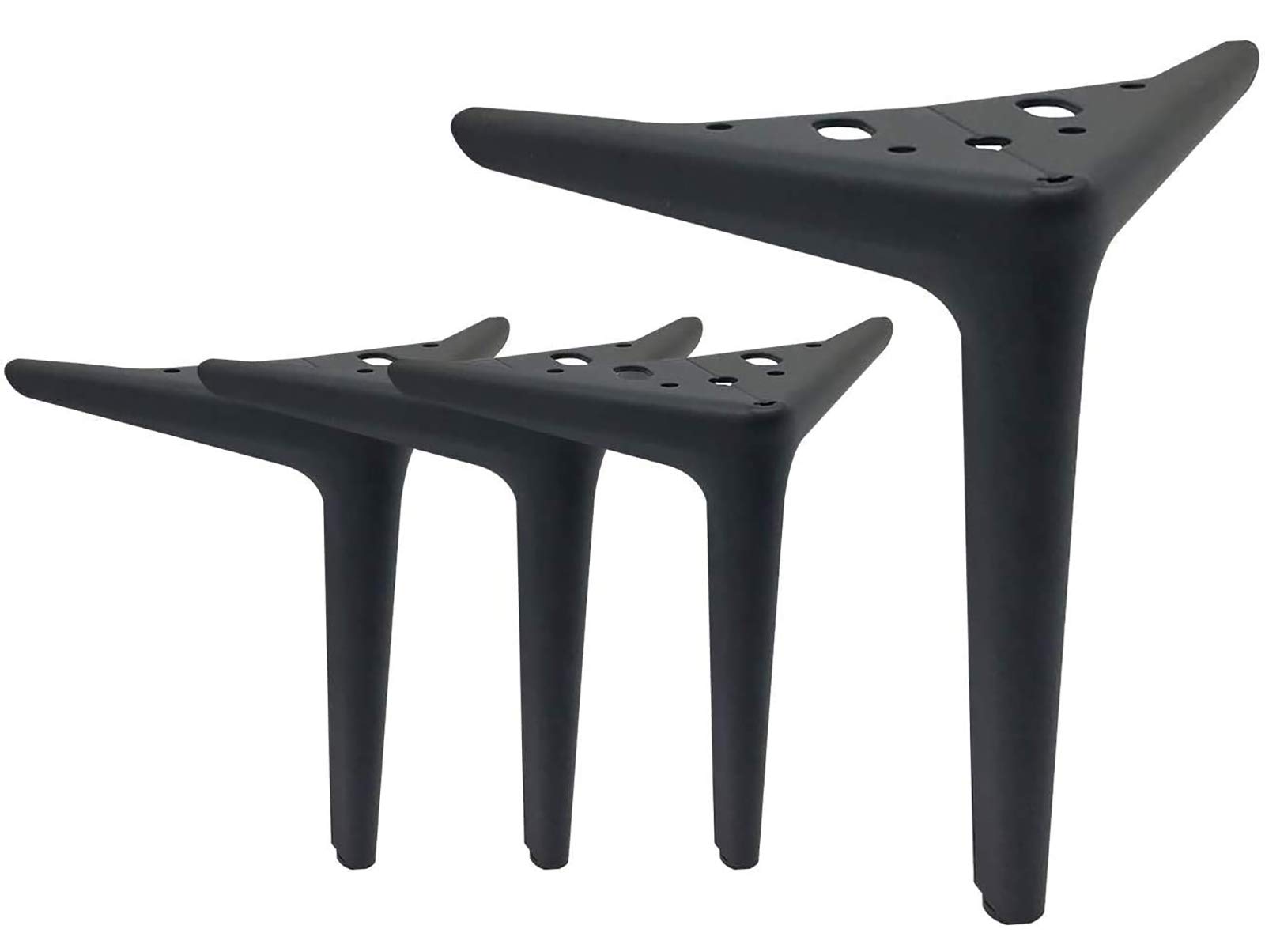 Set of 4 replacement furniture feet, high-quality cabinet feet, furniture feet, metal feet for bed sofa feet and table legs, cabinet feet. (12 cm, cool black)