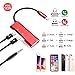 Adapter Splitter, 3 in 1 Dual with 3.5mm Headphone Jack Audio Adapter Fast Charge Splitter for iPhone 8/8 Plus/iPhone X/iPhone 7/7 Plus, iPad, Compatible with iOS 12 … (Red)thumb 4