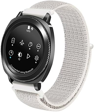 Pwkutn 20mm Woven Nylon Sport Breathable Loop Watchband Wrist Strap for Samsung Gear Sport/Gear S2 Classic/Vivoactive 3/Amazfit Bip Smart Watch