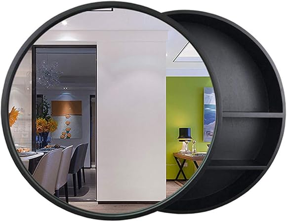 Bathroom Mirror Round Cabinet Bathroom Wall Storage Cabinet Sliding Mirror Medicine Cabinet With Steel Gliding Stainless Wooden Frame 3 Level Amazon Co Uk Kitchen Home