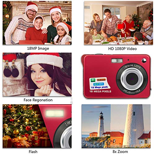 HD Mini Digital Cameras for Kids Teens Beginners,Point and Shoot Digital Video Cameras-Travel,Camping,Gift