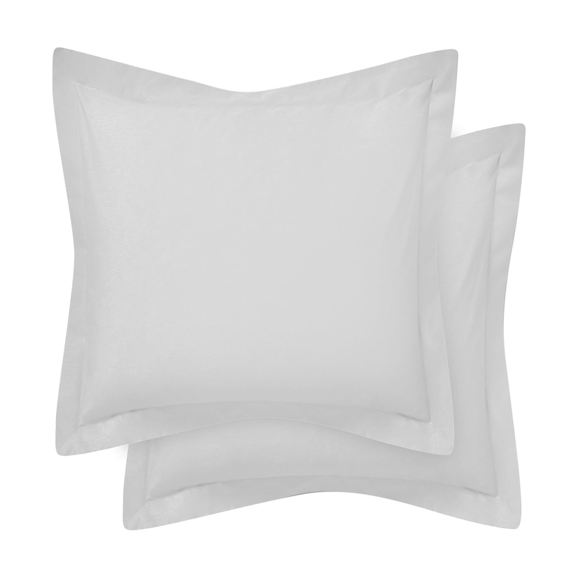 Comfort Beddings Premium Quality 800 Thread Count 100% Natural Cotton Decorative Continental Pillow Cases Pack Of 2 Silver (Decorative/Square Size 60 x 60 CM)