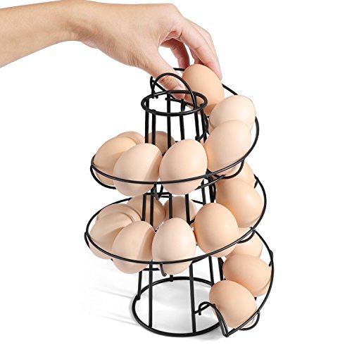 Flexzion Egg Skelter Modern Spiral Egg Holder Countertop (Medium Egg