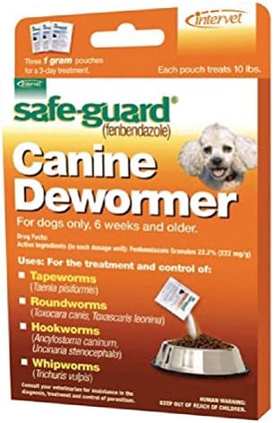 Moondon Dog Puppy Animal Wormer FENBENDAZOLE Broad Spectrum Pet Dewormer Safeguard 10lb