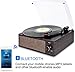 Bluetooth Record Player Belt-Driven 3-Speed Turntable, Vintage Vinyl Record Players Built-in Stereo Speakers, with Headphone Jack/ Aux Input/ RCA Line Out, Brown Woodenthumb 2