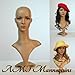 Realistic Female Mannequin Head with Base with 2 Wigs