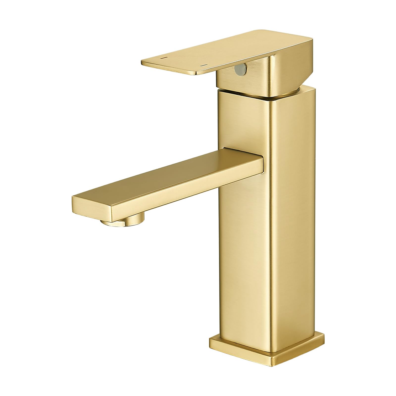 Vuadzren Bathroom Faucet Single Handle Mixer Tap Stainless Steel Basin Faucet for Basin Sink (Gold)