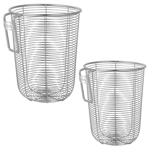 Donxote 2-Piece Stainless Steel Dishwasher Cutlery Basket Set, Utensil Drying Rack & Kitchen Organizer for Cleaning, Drying, and Storing Small Items like Chopsticks, Straws, and Baby Pacifiers