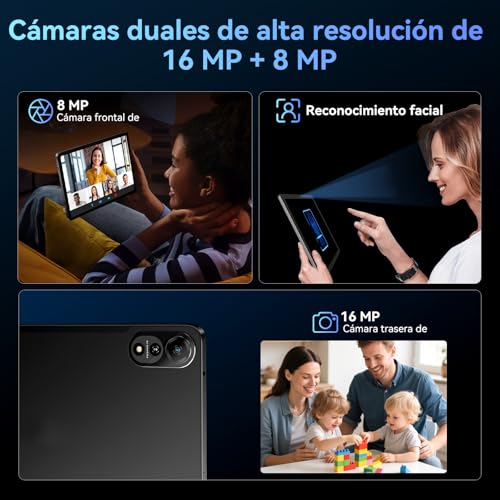 12 Inch Tablet with Keyboard, Android 16 Tablet, 4G LTE+5G WiFi 120Hz 24GB RAM+128GB ROM, Octa-Core Tablets with Pencil,Mouse,9000mAh/Gemini AI/WideVine L1/GPS/1200*2000/Face ID,4 Years Warranty