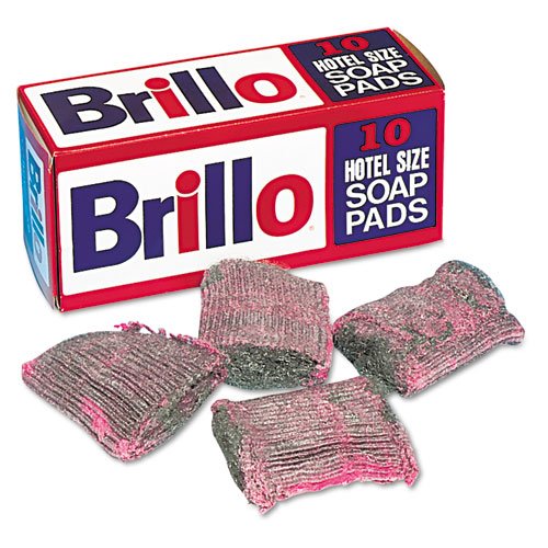 Brillo W240000CT Hotel Size Steel Wool Soap Pad, 10 per Box (Case of 12 Boxes)