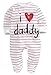 Newborn Baby Pure Cotton Long Sleeve Romper I Love Mommy Daddy Footed Jumpsuit (0-6 Months, Father Print)
