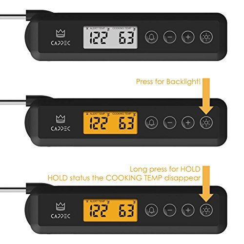 Cappec KTH04 Instant Digital Meat Thermometer With Target Setting Alert and Backlight