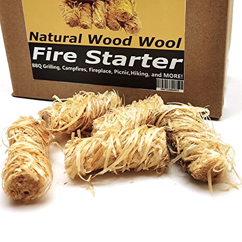 Natural Wood Charcoal Fire Starters 60 for Fireplace,Wood Stove,BBQ,Chimney Starter,Campfire