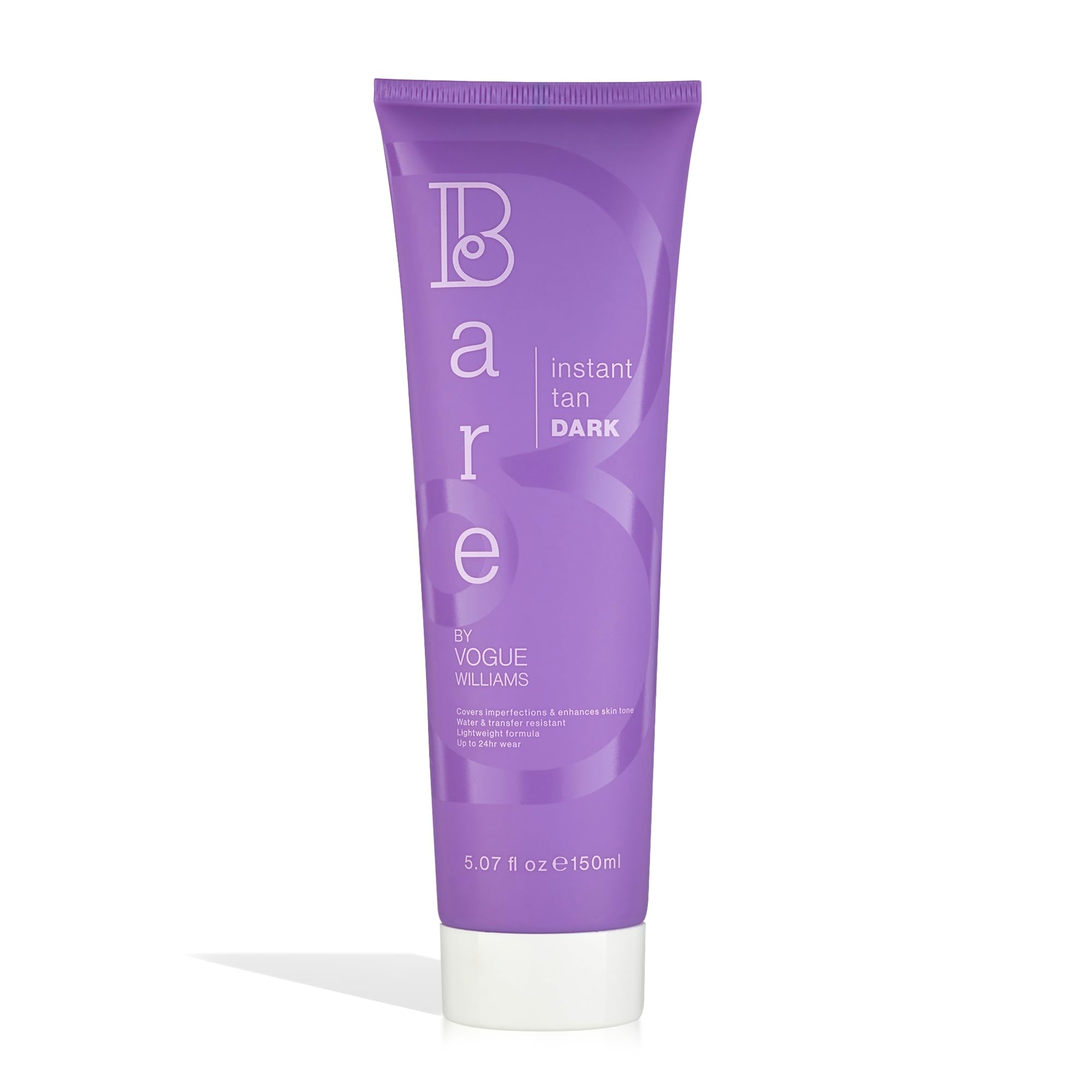 Bare by Vogue Instant Tan - Dark 150ml, Wash-Off Formula for Streak-Free, Natural-Looking Glow - Infused with Super Peptides for Plump, Smooth & Firm Skin