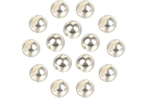 MUUNN 50pcs Tungsten Slotted Beads for Fly Tying, Sink Deeper and Faster 12 Colors/13 Sizes Slotted Tungsten Beads Fly Tying Beads Head Fly Tying Materials