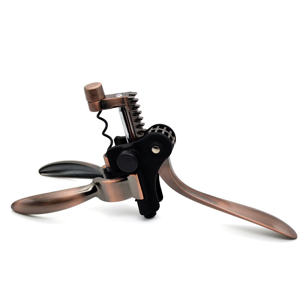 Ovonni Tire Bouchon Ouvre Bouteille Vin Screwpull en Zamak avec Coupe Capsule 2 en 1- Couleur Cuivre Rétro Nostalgique Style