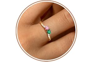 Sistble Birthstone Rings Mom Gifts for March Aquamarine Ring with August Peridot Birthstone Dainty Gold Stackable Rings for Women 40th 50th Mom Grandma Birthday Gifts for Women Jewelry